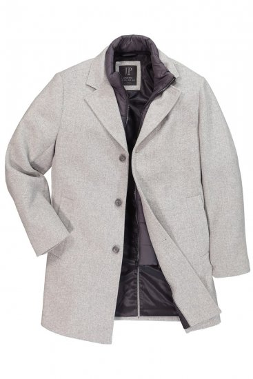JP1880 841583 Uldfrakke med aftageligt for Grå - Jakker - Jakker i store størrelser, 2XL- 12XL
