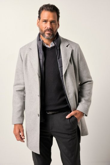 JP1880 841583 Uldfrakke med aftageligt for Grå - Jakker - Jakker i store størrelser, 2XL- 12XL