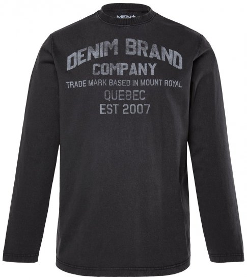 Men+ 612 Langærmet T-shirt Denim Brand Company Sort - T-shirts - T-shirts i store størrelser - 2XL-14XL