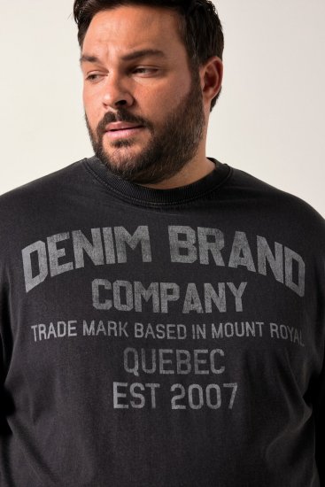 Men+ 612 Langærmet T-shirt Denim Brand Company Sort - T-shirts - T-shirts i store størrelser - 2XL-14XL