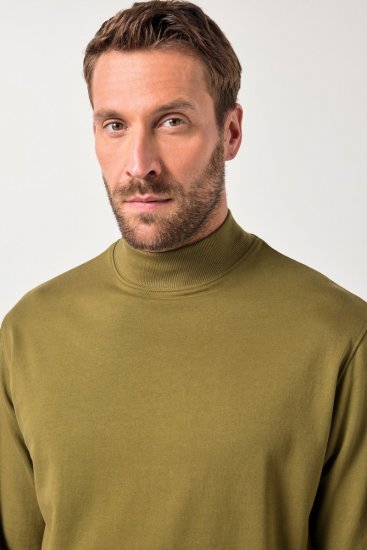 JP1880 Sweatshirt Stand-up Collar Smooth Fabric Dark Olive - Trøjer og hættetrøjer - Trøjer og Hættetrøjer i store størrelser - 2XL-14XL