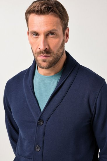JP1880 Sweat Jacket Shawl Collar Navy - Trøjer og hættetrøjer - Trøjer og Hættetrøjer i store størrelser - 2XL-14XL