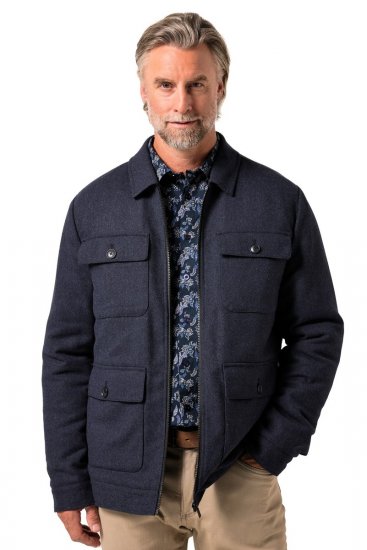 Boston Park 963 Jakke i uldmix med lynlås Mørkeblå - Jakker - Jakker i store størrelser, 2XL- 12XL