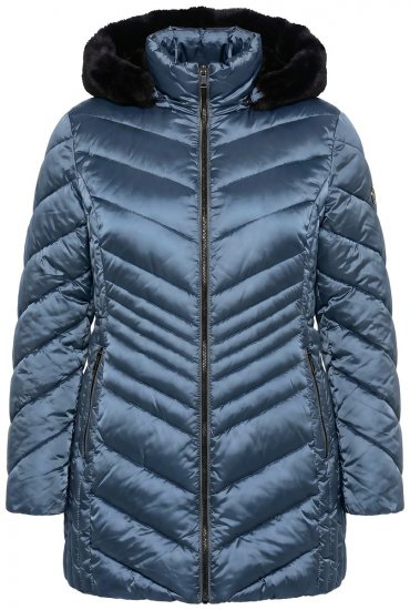 Ulla Popken 842013 Quiltet jakke Denimblå - Jakker - Dame jakker i store størrelser