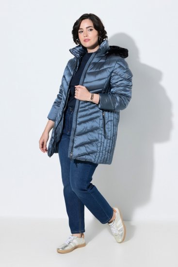 Ulla Popken 842013 Quiltet jakke Denimblå - Jakker - Dame jakker i store størrelser