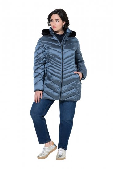 Ulla Popken 842013 Quiltet jakke Denimblå - Jakker - Dame jakker i store størrelser