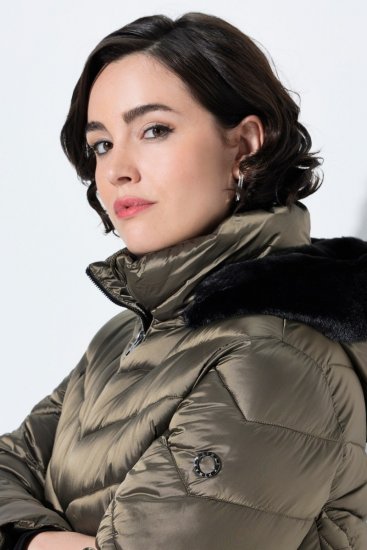 Ulla Popken 842013 Quiltet jakke Lysebrun - Jakker - Dame jakker i store størrelser