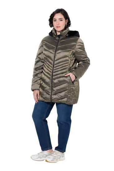 Ulla Popken 842013 Quiltet jakke Lysebrun - Jakker - Dame jakker i store størrelser