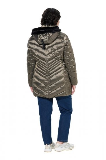 Ulla Popken 842013 Quiltet jakke Lysebrun - Jakker - Dame jakker i store størrelser