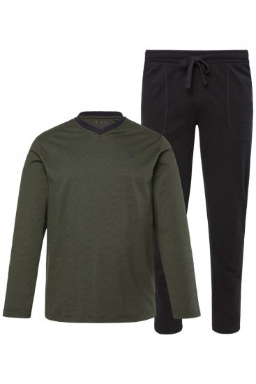 JP1880 Pyjamas Two-piece Striped Dark Green - Undertøj og badetøj - Badetøj og Undertøj i store størrelser 