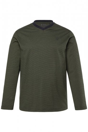 JP1880 Pyjamas Two-piece Striped Dark Green - Undertøj og badetøj - Badetøj og Undertøj i store størrelser 