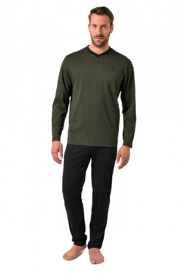 JP1880 Pyjamas Two-piece Striped Dark Green - Undertøj og badetøj - Badetøj og Undertøj i store størrelser 