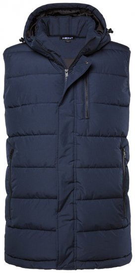 Men+ 433 Quiltet vest med hætte Mørkeblå - Jakker - Jakker i store størrelser, 2XL- 12XL