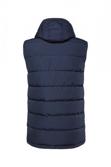 Men+ 433 Quiltet vest med hætte Mørkeblå - Jakker - Jakker i store størrelser, 2XL- 12XL