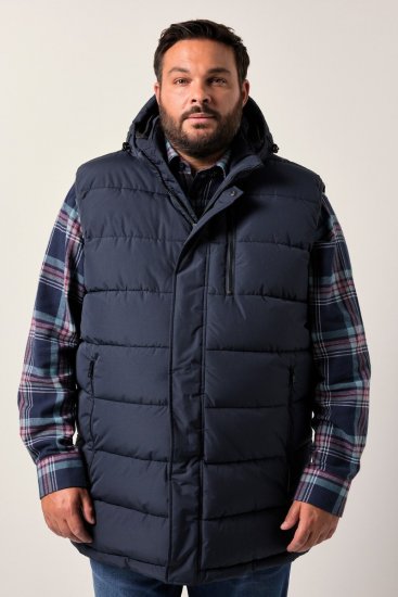 Men+ 433 Quiltet vest med hætte Mørkeblå - Jakker - Jakker i store størrelser, 2XL- 12XL