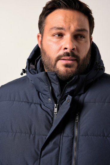 Men+ 433 Quiltet vest med hætte Mørkeblå - Jakker - Jakker i store størrelser, 2XL- 12XL