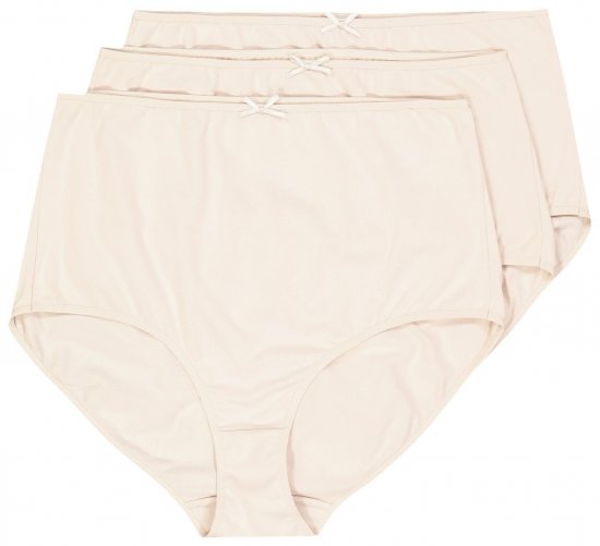Ulla Popken 842435 Trusser med høj talje 3-pak Beige - Trusser - 