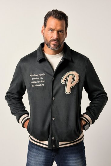 JP1880 Blouson Velour with Chest Embroidery Dark Green - Jakker - Jakker i store størrelser, 2XL- 12XL
