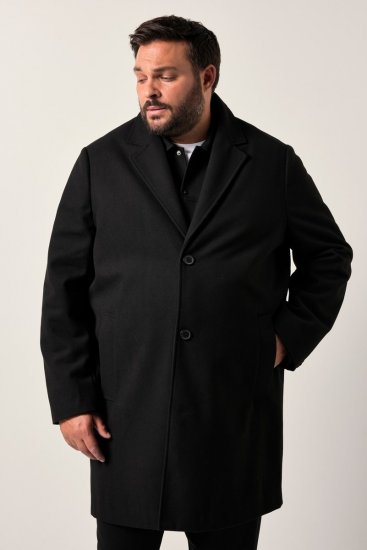 Men+ 482 Vandafvisende frakke i uldlook Sort - Jakker - Jakker i store størrelser, 2XL- 12XL