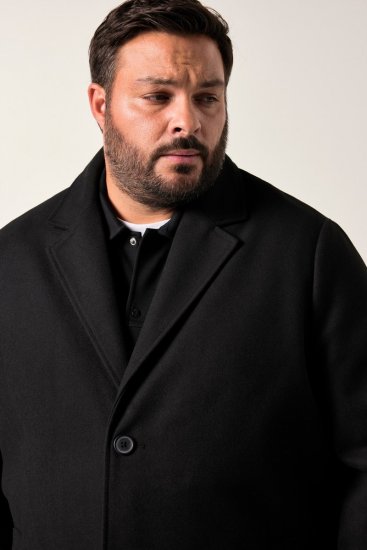 Men+ 482 Vandafvisende frakke i uldlook Sort - Jakker - Jakker i store størrelser, 2XL- 12XL