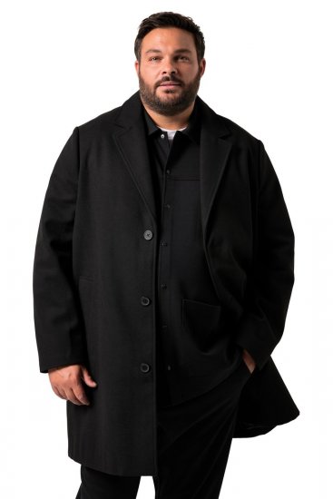 Men+ 482 Vandafvisende frakke i uldlook Sort - Jakker - Jakker i store størrelser, 2XL- 12XL