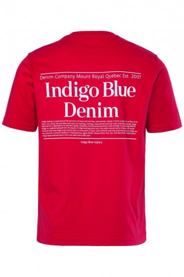 Men+ 500 T-shirt Indigo Blue Denim Mørkerød - T-shirts - T-shirts i store størrelser - 2XL-14XL