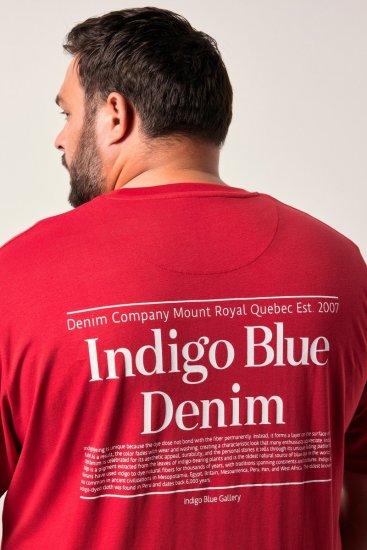 Men+ 500 T-shirt Indigo Blue Denim Mørkerød - T-shirts - T-shirts i store størrelser - 2XL-14XL