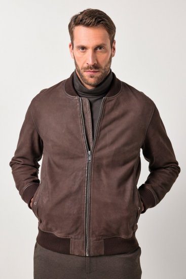 JP1880 Jacket Buffed Nubuck Lamb Leather Brown - Jakker - Jakker i store størrelser, 2XL- 12XL