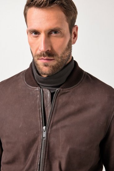JP1880 Jacket Buffed Nubuck Lamb Leather Brown - Jakker - Jakker i store størrelser, 2XL- 12XL
