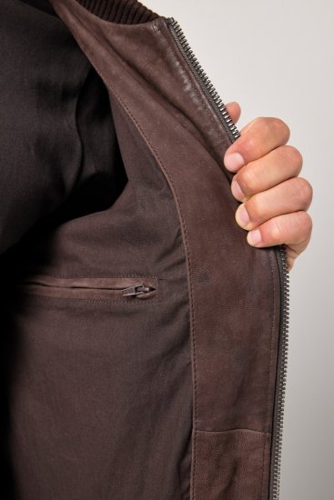 JP1880 Jacket Buffed Nubuck Lamb Leather Brown - Jakker - Jakker i store størrelser, 2XL- 12XL