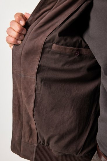 JP1880 Jacket Buffed Nubuck Lamb Leather Brown - Jakker - Jakker i store størrelser, 2XL- 12XL