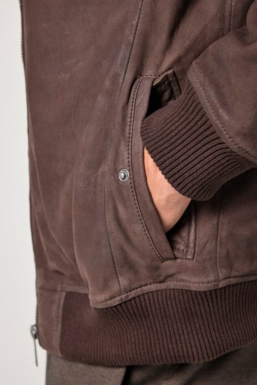 JP1880 Jacket Buffed Nubuck Lamb Leather Brown - Jakker - Jakker i store størrelser, 2XL- 12XL