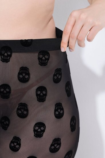 Ulla Popken 842886 Mønstrede strømpeleggings Sort - Strømpebukser & strømper - 