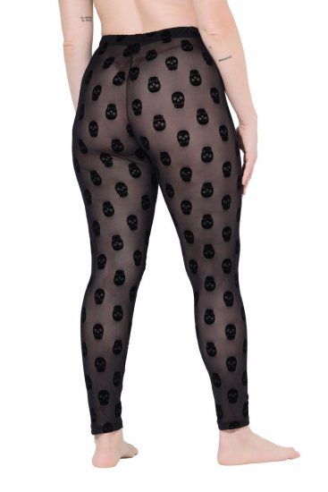 Ulla Popken 842886 Mønstrede strømpeleggings Sort - Strømpebukser & strømper - 