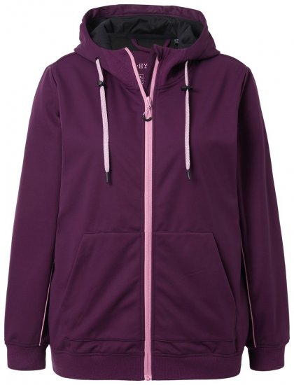 Ulla Popken 843186 Vandafvisende softshelljakke med refleks Vinrød - Jakker - Dame jakker i store størrelser