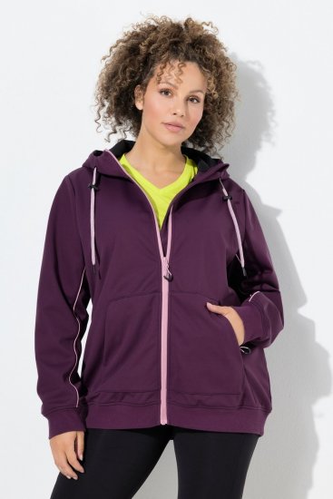 Ulla Popken 843186 Vandafvisende softshelljakke med refleks Vinrød - Jakker - Dame jakker i store størrelser