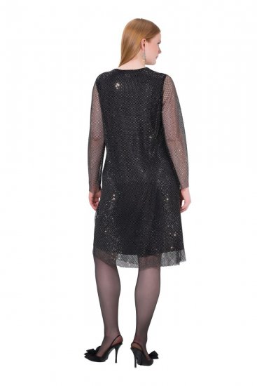 Ulla Popken 843232 Pailletkjole Grå - Aftenkjoler - Festkjoler i plus size