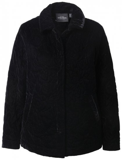 Ulla Popken 843244 Velourjakke Sort - Jakker - Dame jakker i store størrelser