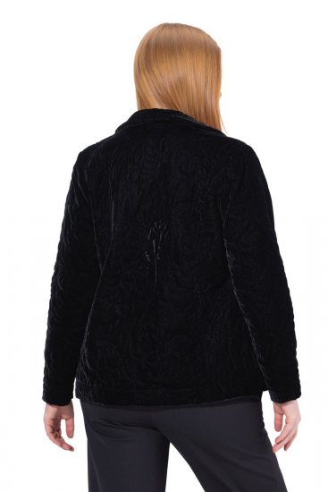 Ulla Popken 843244 Velourjakke Sort - Jakker - Dame jakker i store størrelser