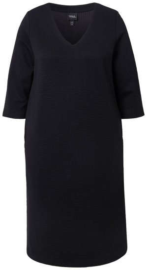 Ulla Popken 843326 Sweatkjole med 3/4-ærmer Sort - Sweatkjoler - 