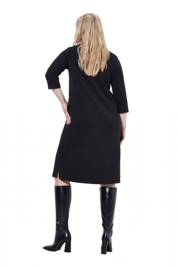 Ulla Popken 843326 Sweatkjole med 3/4-ærmer Sort - Sweatkjoler - 
