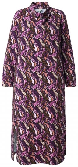 Ulla Popken 843358 Mønstret sweatkjole Blomme - Sweatkjoler - 