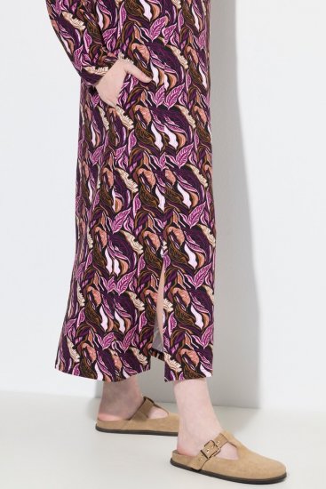 Ulla Popken 843358 Mønstret sweatkjole Blomme - Sweatkjoler - 