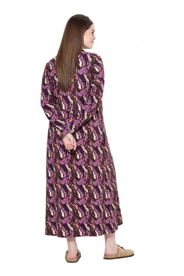Ulla Popken 843358 Mønstret sweatkjole Blomme - Sweatkjoler - 