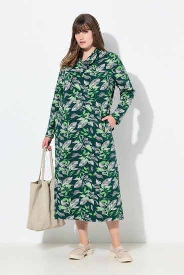Ulla Popken 843496 Mønstret sweatkjole Koral - Sweatkjoler - 