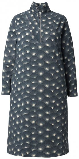 Ulla Popken 843506 Mønstret sweatkjole Sort - Sweatkjoler - 