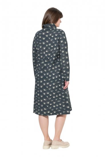 Ulla Popken 843506 Mønstret sweatkjole Sort - Sweatkjoler - 