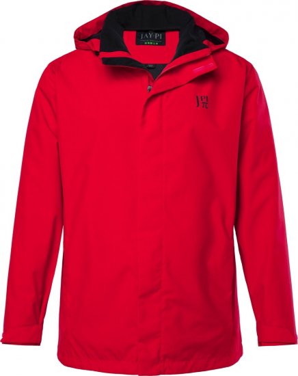 Jay-Pi 844210 Regnjakke med sammenfoldelig hætte Salsarød - Jakker - Jakker i store størrelser, 2XL- 12XL