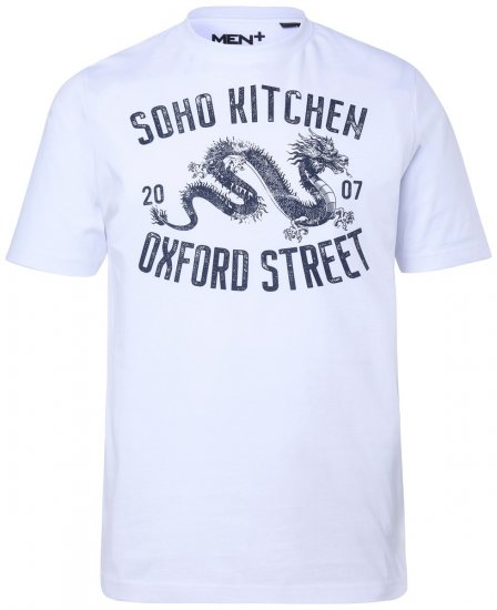 Men+ 298 T-shirt Soho Kitchen Hvid - T-shirts - T-shirts i store størrelser - 2XL-14XL