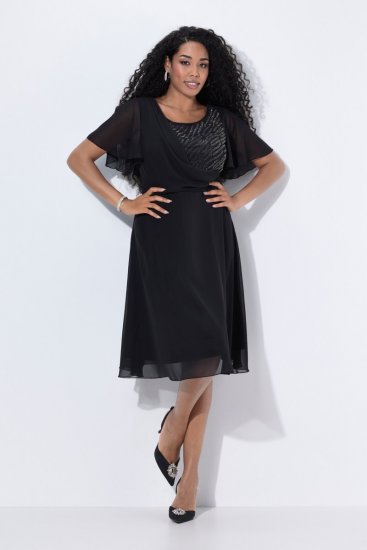 Ulla Popken 844356 Aftenkjole Sort - Aftenkjoler - Festkjoler i plus size
